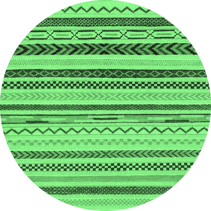 Round Abstract Emerald Green Modern Rug, abs2240emgrn