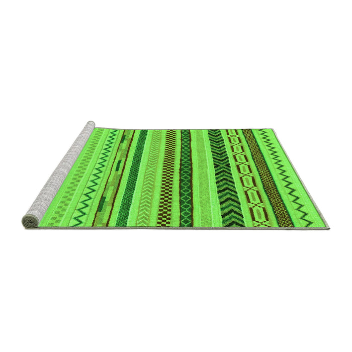 Sideview of Machine Washable Abstract Green Modern Area Rugs, wshabs2240grn