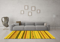 Machine Washable Abstract Yellow Modern Rug, wshabs2240yw