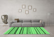 Machine Washable Abstract Emerald Green Modern Area Rugs in a Living Room,, wshabs2240emgrn