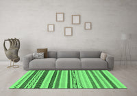 Machine Washable Abstract Emerald Green Modern Rug, wshabs2240emgrn