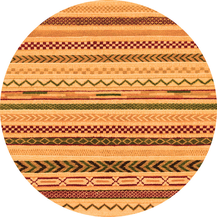 Round Abstract Orange Modern Rug, abs2240org
