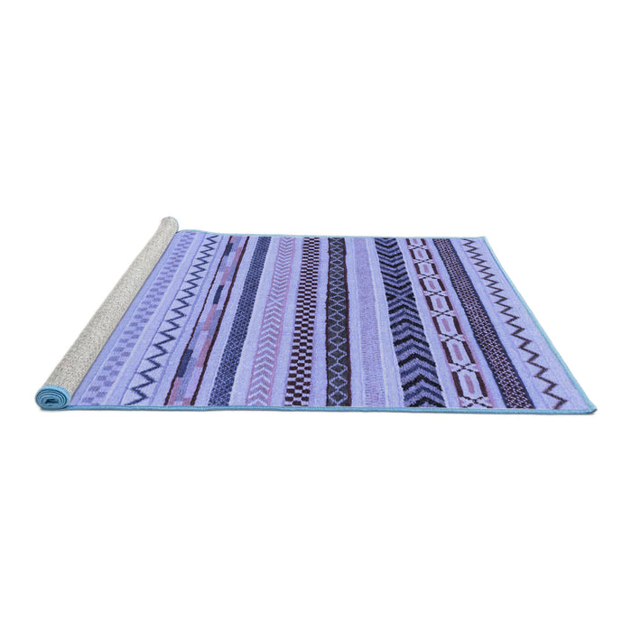 Sideview of Machine Washable Abstract Blue Modern Rug, wshabs2240blu