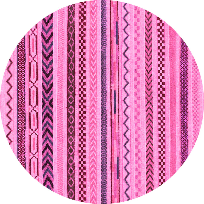 Round Abstract Pink Modern Rug, abs2240pnk