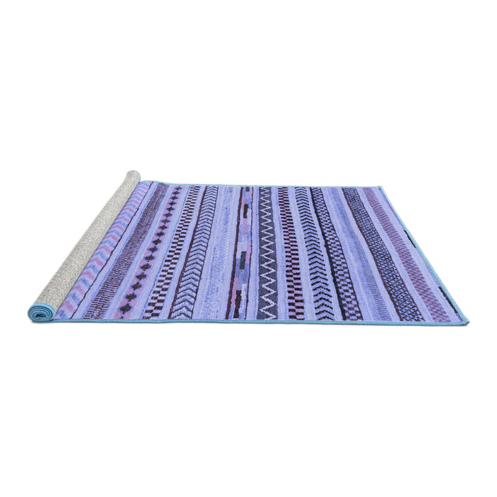 Sideview of Machine Washable Abstract Blue Modern Rug, wshabs2241blu