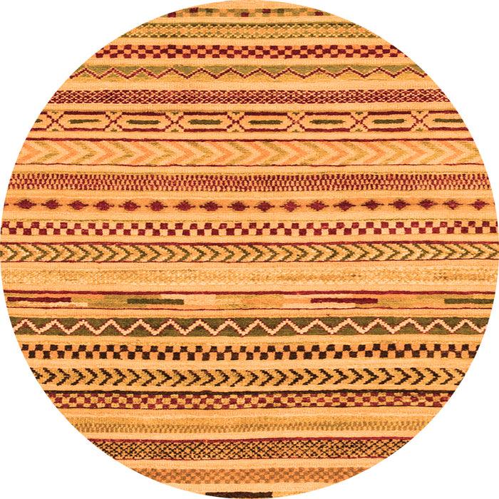 Round Abstract Orange Modern Rug, abs2241org