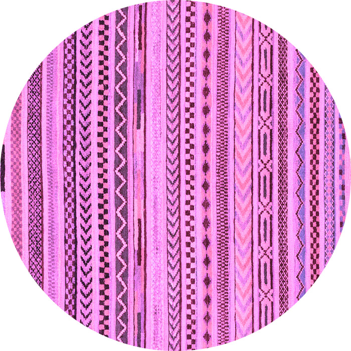 Round Machine Washable Abstract Purple Modern Area Rugs, wshabs2241pur