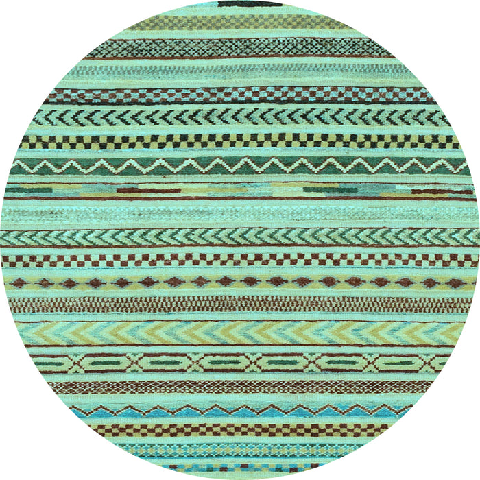 Round Machine Washable Abstract Light Blue Modern Rug, wshabs2241lblu