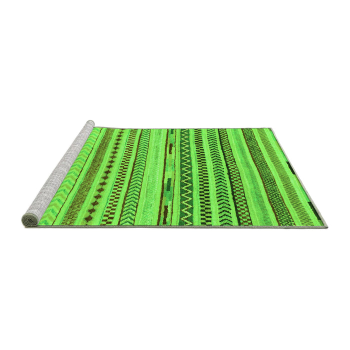 Sideview of Machine Washable Abstract Green Modern Area Rugs, wshabs2241grn