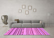 Machine Washable Abstract Purple Modern Area Rugs in a Living Room, wshabs2241pur