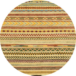 Round Machine Washable Abstract Red Rug, wshabs2241