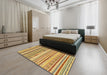 Abstract Red Modern Rug in a Bedroom, abs2241