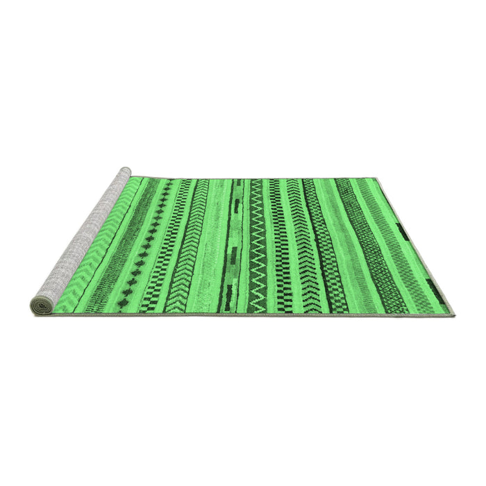 Sideview of Machine Washable Abstract Emerald Green Modern Area Rugs, wshabs2241emgrn