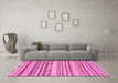 Machine Washable Abstract Pink Modern Rug in a Living Room, wshabs2241pnk