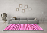 Machine Washable Abstract Pink Modern Rug, wshabs2241pnk