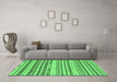 Machine Washable Abstract Emerald Green Modern Area Rugs in a Living Room,, wshabs2241emgrn