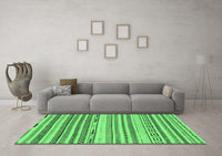 Machine Washable Abstract Emerald Green Modern Rug, wshabs2241emgrn