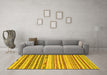 Machine Washable Abstract Yellow Modern Rug in a Living Room, wshabs2241yw