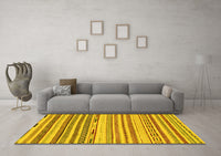 Machine Washable Abstract Yellow Modern Rug, wshabs2241yw