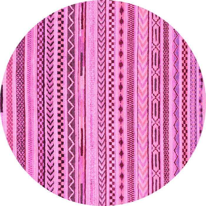 Round Abstract Pink Modern Rug, abs2241pnk