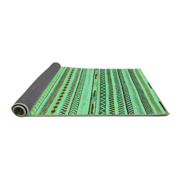 Sideview of Abstract Turquoise Modern Rug, abs2241turq