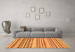 Machine Washable Abstract Orange Modern Area Rugs in a Living Room, wshabs2241org