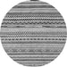 Round Machine Washable Abstract Gray Modern Rug, wshabs2241gry