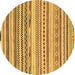 Round Abstract Brown Modern Rug, abs2241brn