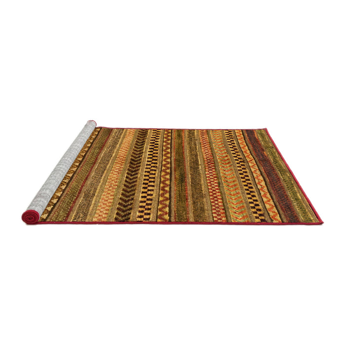 Sideview of Machine Washable Abstract Tomato Red Rug, wshabs2242