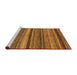 Sideview of Machine Washable Abstract Tomato Red Rug, wshabs2242