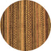 Round Machine Washable Abstract Brown Modern Rug, wshabs2242brn