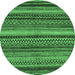 Round Abstract Emerald Green Modern Rug, abs2242emgrn