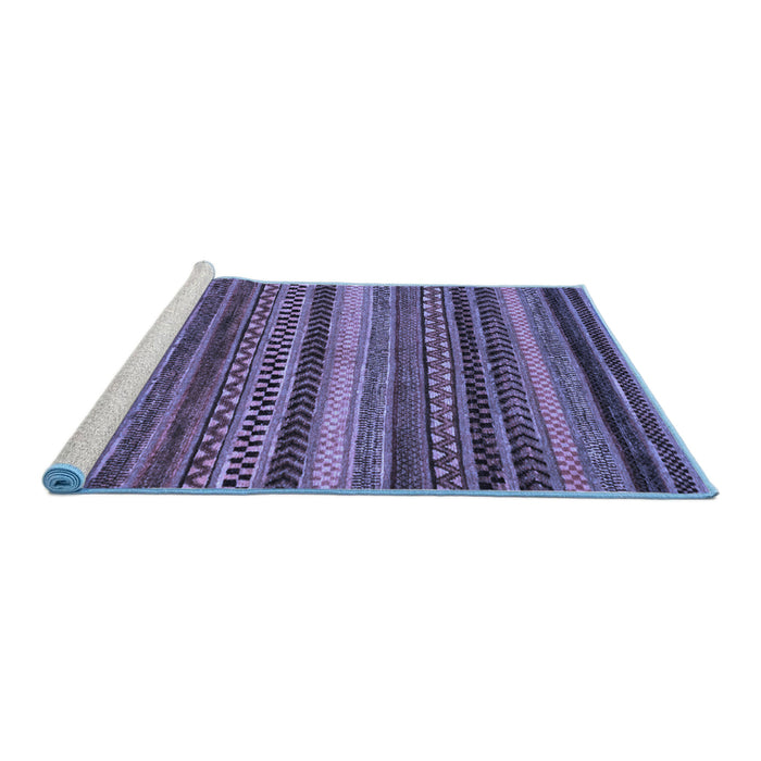 Sideview of Machine Washable Abstract Blue Modern Rug, wshabs2242blu