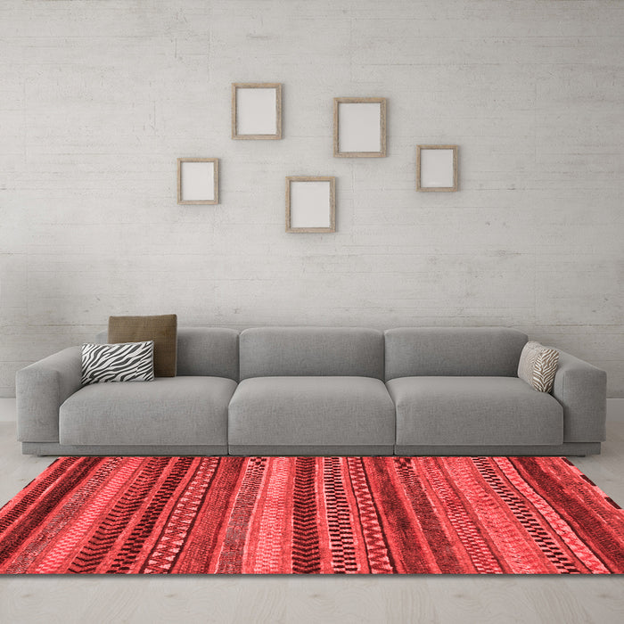 Modern Red Washable Rugs