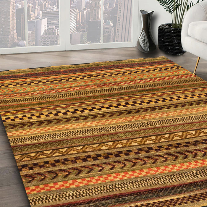 Machine Washable Abstract Tomato Red Rug in a Family Room, wshabs2242