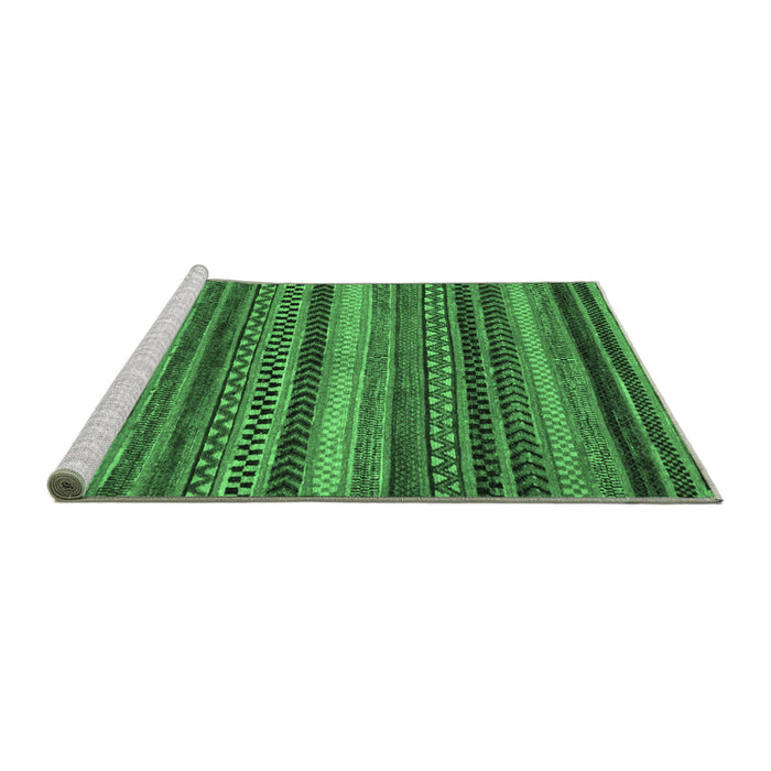 Sideview of Machine Washable Abstract Emerald Green Modern Area Rugs, wshabs2242emgrn