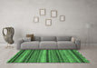 Machine Washable Abstract Emerald Green Modern Area Rugs in a Living Room,, wshabs2242emgrn