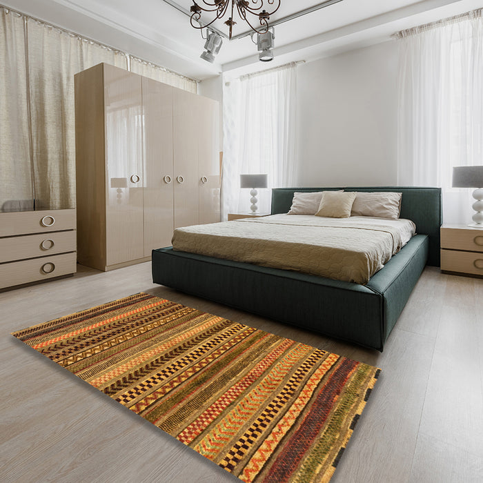 Abstract Red Modern Rug in a Bedroom, abs2242