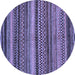 Round Abstract Blue Modern Rug, abs2242blu