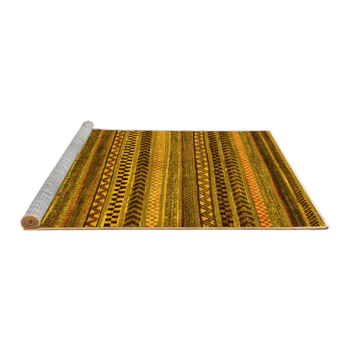 Sideview of Machine Washable Abstract Yellow Modern Rug, wshabs2242yw