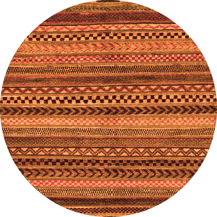 Round Abstract Orange Modern Rug, abs2242org