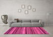 Machine Washable Abstract Pink Modern Rug in a Living Room, wshabs2242pnk