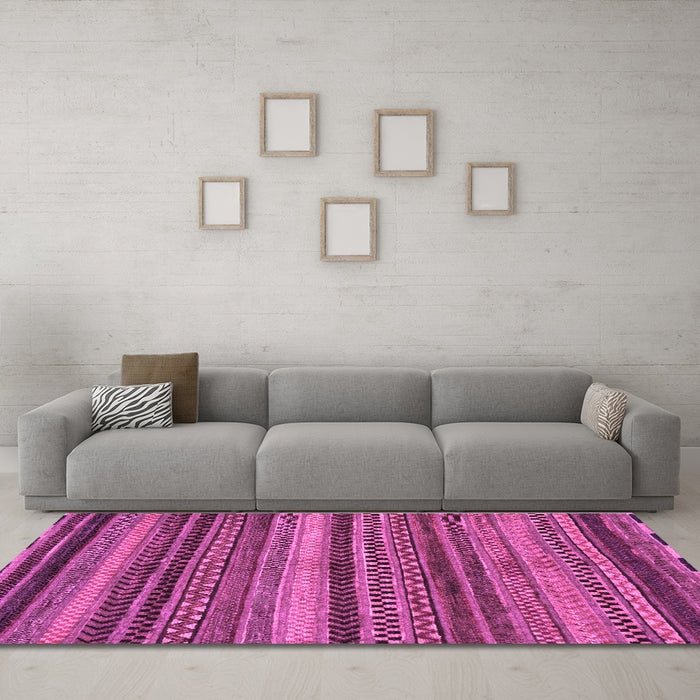 Machine Washable Abstract Purple Modern Area Rugs in a Living Room, wshabs2242pur
