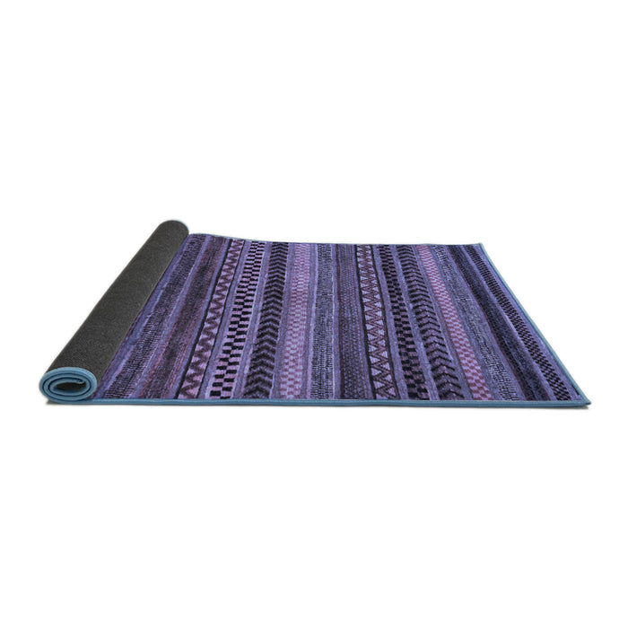 Sideview of Abstract Blue Modern Rug, abs2242blu