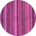 Round Machine Washable Abstract Purple Modern Area Rugs, wshabs2242pur