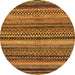 Round Abstract Red Modern Rug, abs2242