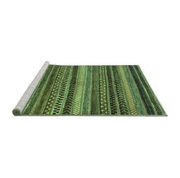 Sideview of Machine Washable Abstract Turquoise Modern Area Rugs, wshabs2242turq