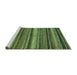 Sideview of Machine Washable Abstract Turquoise Modern Area Rugs, wshabs2242turq