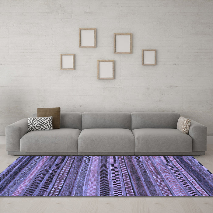 Machine Washable Abstract Blue Modern Rug in a Living Room, wshabs2242blu