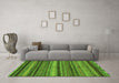 Machine Washable Abstract Green Modern Area Rugs in a Living Room,, wshabs2242grn